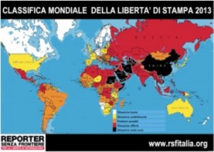 Libertà di stampa: Rsf, “speranze deluse”.Italia al 57° posto della classifica