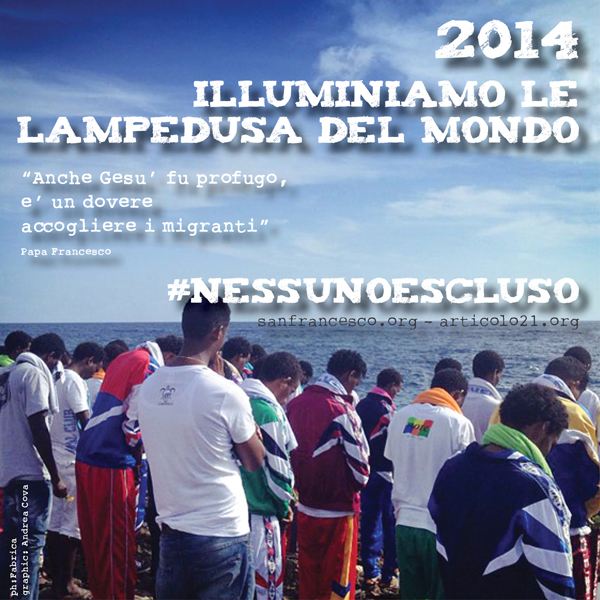 #nessunoescluso, “illuminiamo le Lampedusa del mondo”. L’appello congiunto dei siti sanfrancesco.org e articolo21.org