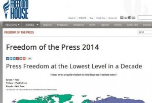 Libertà di stampa: Italia al 61° posto. Il rapporto di Freedom House sul 2014