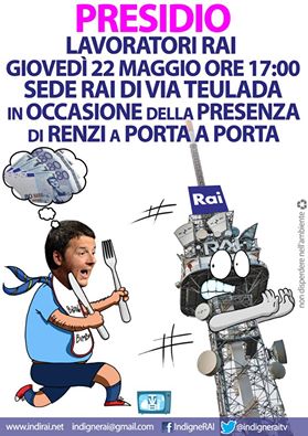 “La Rai è un bene comune”. IndigneRai: il 22 maggio manifestazione davanti alla sede Rai di via Teulada