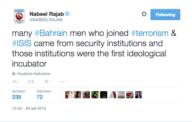 Bahrain, attivista pacifista arrestato per i suoi tweet
