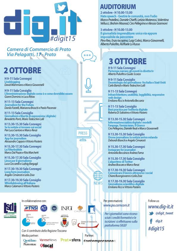#Digit15, “Digitale è cultura”. Il 2-3 ottobre a Prato