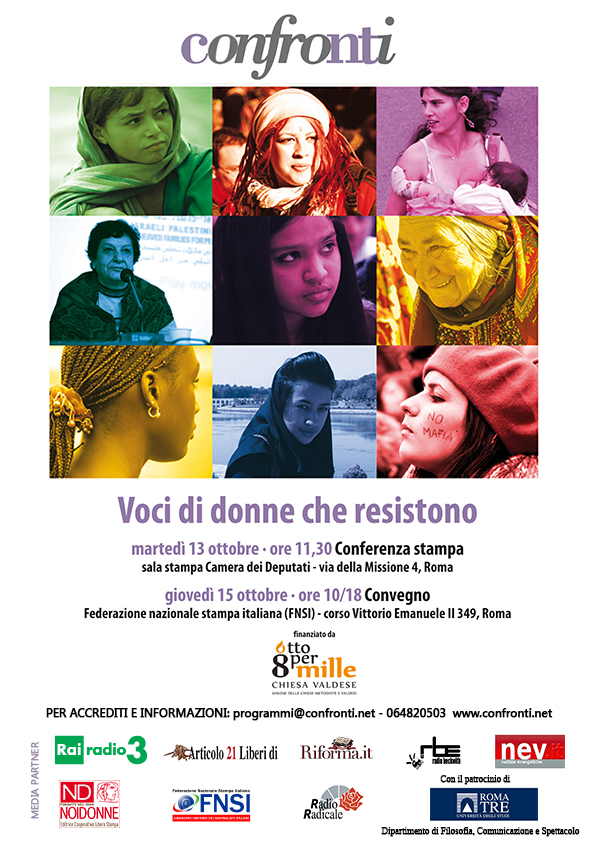 “Voci di donne che resistono”. Martedì 13 ottobre, Roma