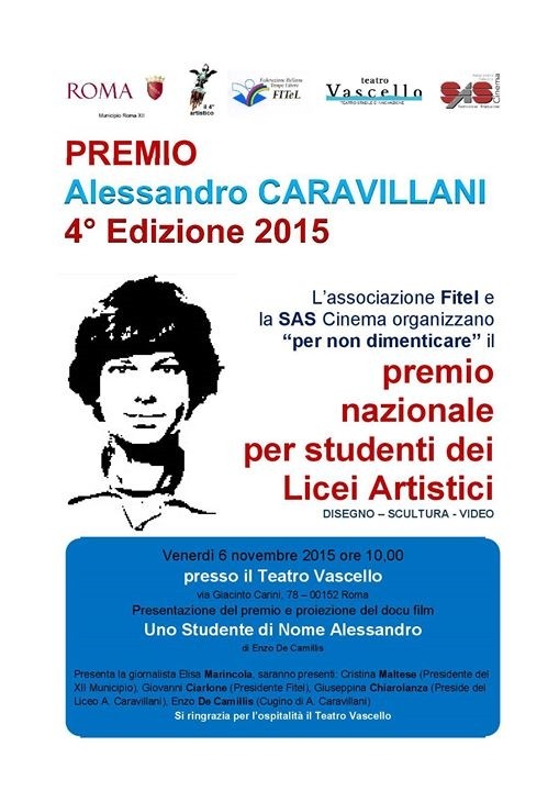 IV Edizione Premio Alessandro Caravillani. Roma, 6 novembre 