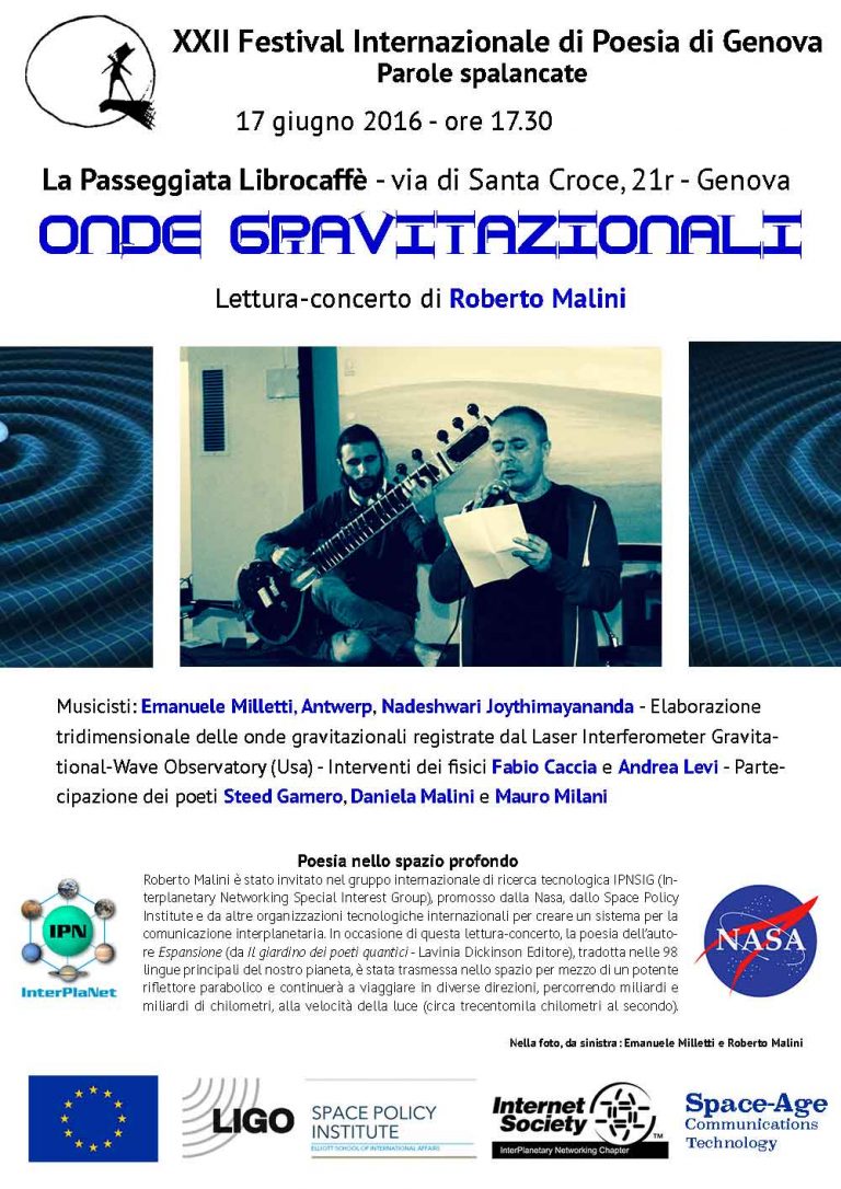 La poesia di Roberto Malini va nello spazio con la Nasa