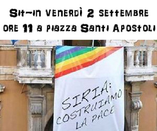 Sit-in a piazza Santi Apostoli, venerdì 2 settembre, ore 11 per sostenere l’appello alla tregua e il rispetto dei corridoi umanitari in Siria