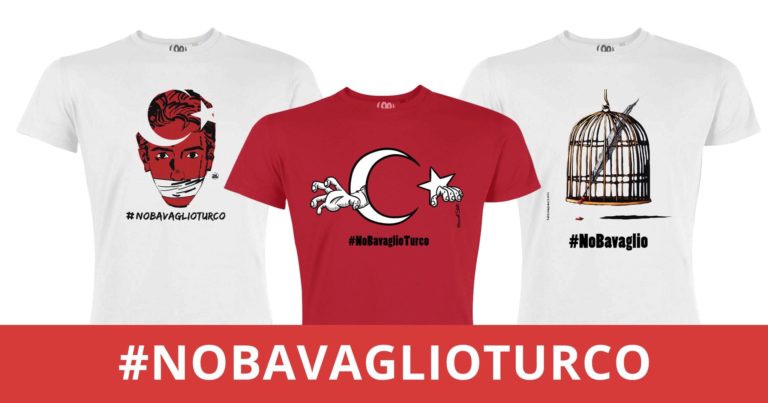 No al bavaglio dei giornalisti in Turchia. Tre T-shirt per la liberazione degli oltre 150 giornalisti ancora in carcere 