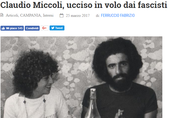 Premiato articolo di Ferruccio Fabrizio pubblicato sul sito di Articolo21