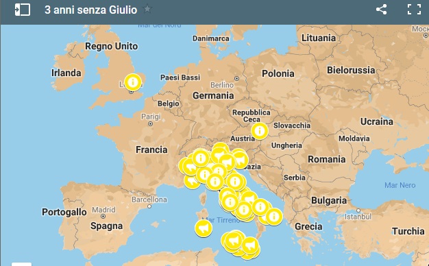 #3annisenzaGiulio, la mappa delle manifestazioni di Amnesty nell’anniversario della scomparsa di Regeni