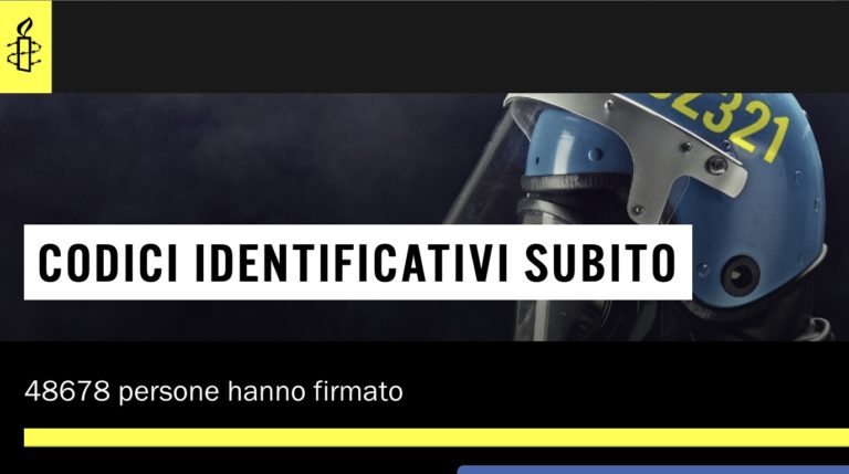 Codici identificativi subito, il video e l’appello della campagna di Amnesty Italia