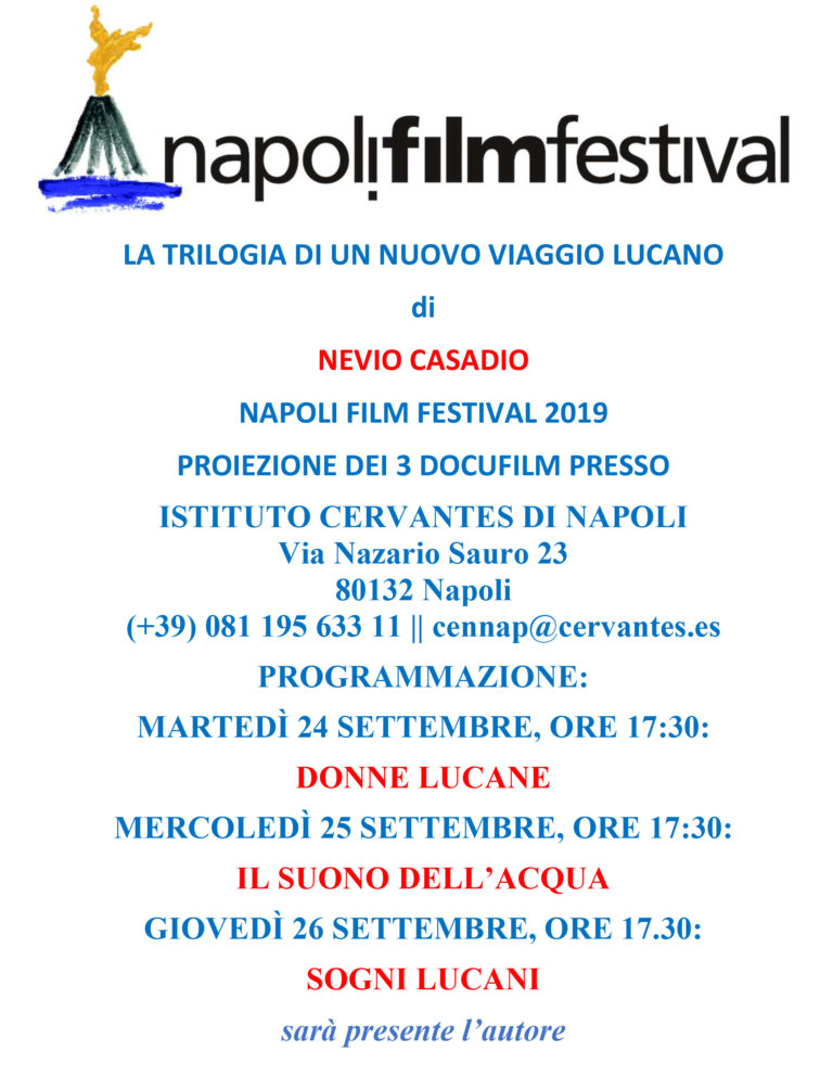 Il Napoli Film Festival presenterà in anteprima la trilogia del viaggio lucano di Nevio Casadio