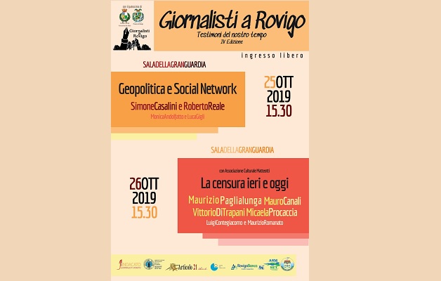Giornalisti a Rovigo per dibattere di geopolitica e informazione e di vecchia e nuova censura