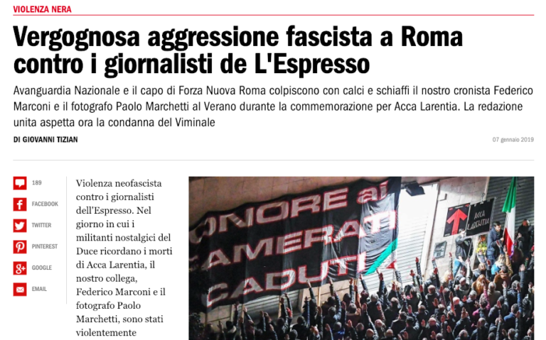 Il 21 ottobre a Piazzale Clodio: saremo in tanti per dire No ai fascisti