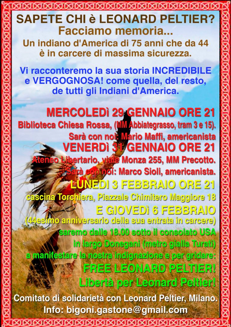Leonard Peltier, non vuole morire in carcere