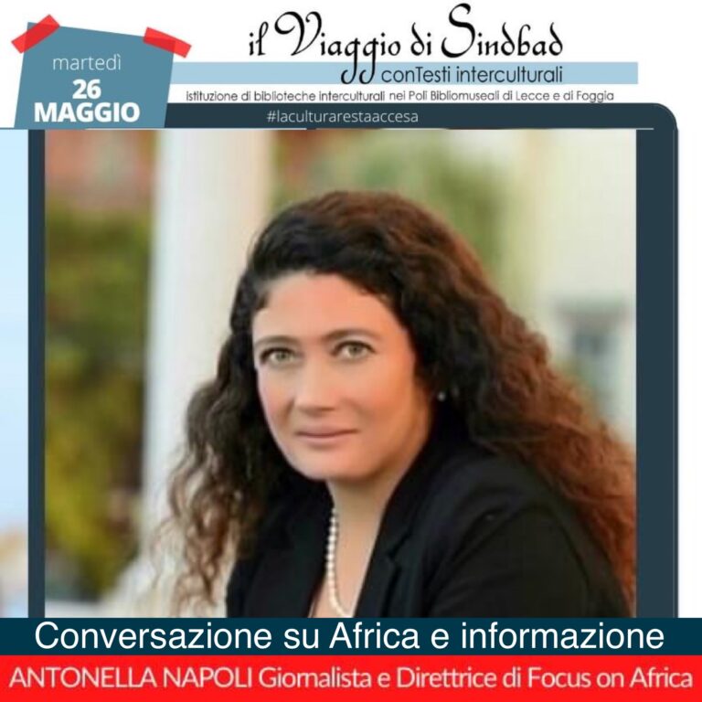 Al via “Il viaggio di Sinbad”, si parlerà di Africa e informazione con Antonella Napoli