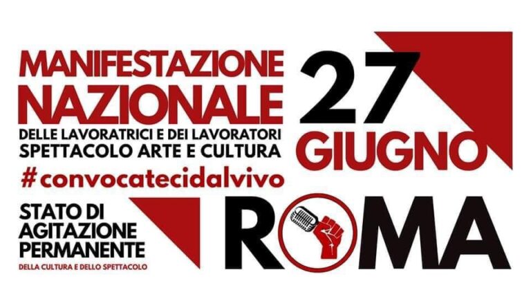 Manifestazione nazionale dello spettacolo oggi in piazza a Roma