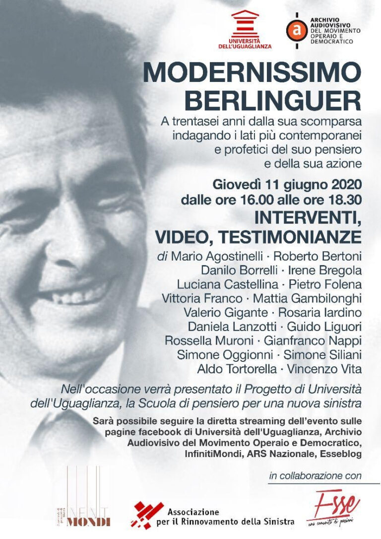 “Modernissimo Berlinguer”. Diretta web 11 giugno