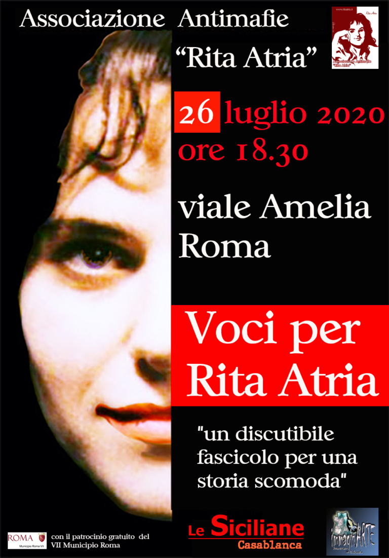 26 luglio a Roma per ricordare Rita Atria