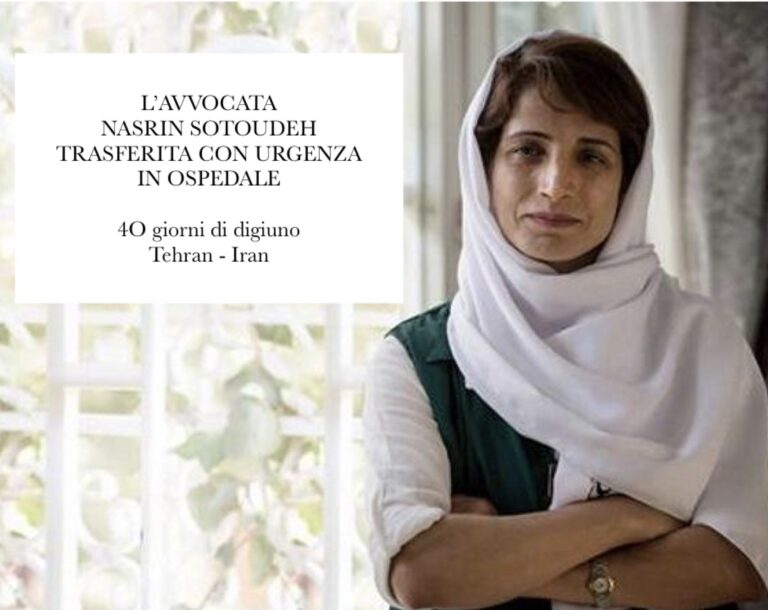 Iran, gravissime le condizioni dell’avvocata Nasrin Sotoudeh