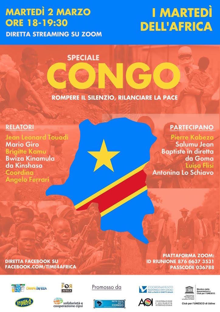 Congo. Rompere il silenzio, rilanciare la pace. 2 Marzo ore 18