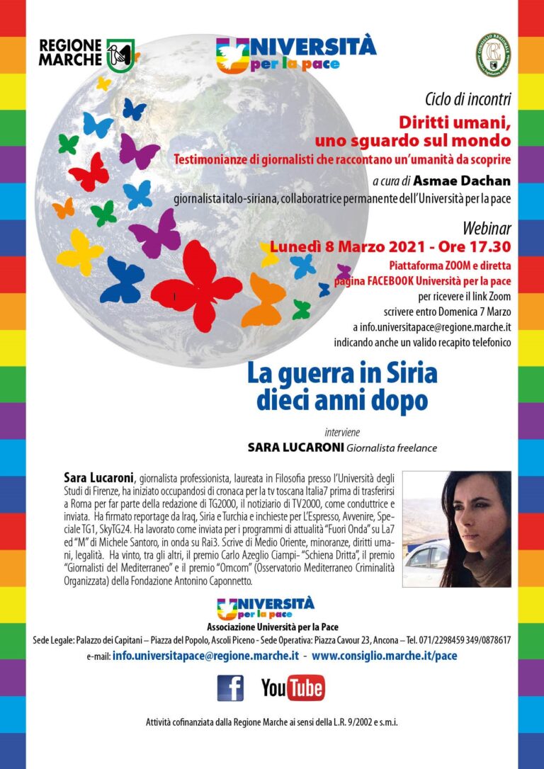 Parlare di diritti umani l’otto marzo. L’appuntamento dell’Università della pace delle Marche