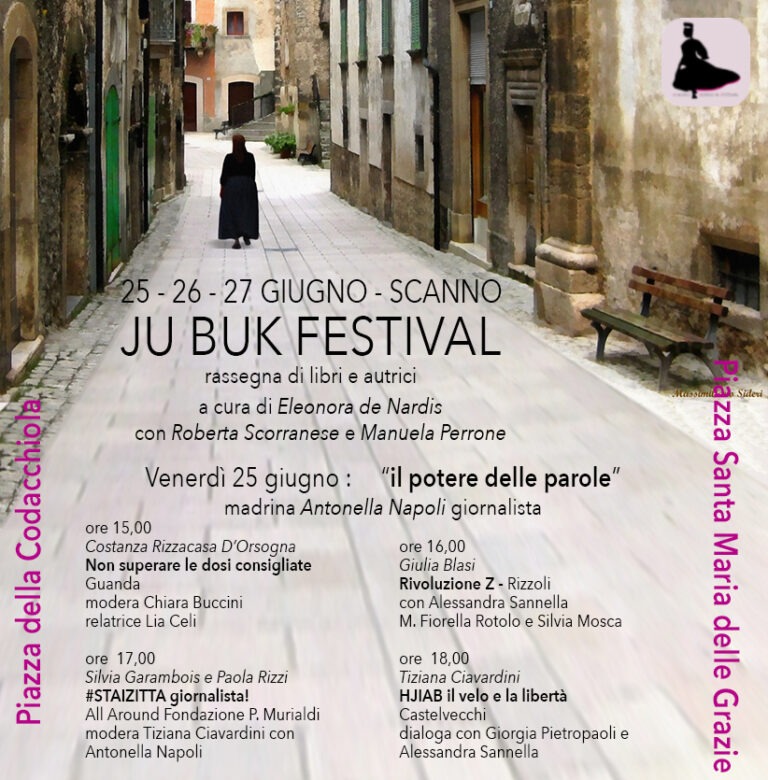 Al via il 25 giugno Ju Buk, festival di letteratura di Scanno. Madrina della serata inaugurale Antonella Napoli