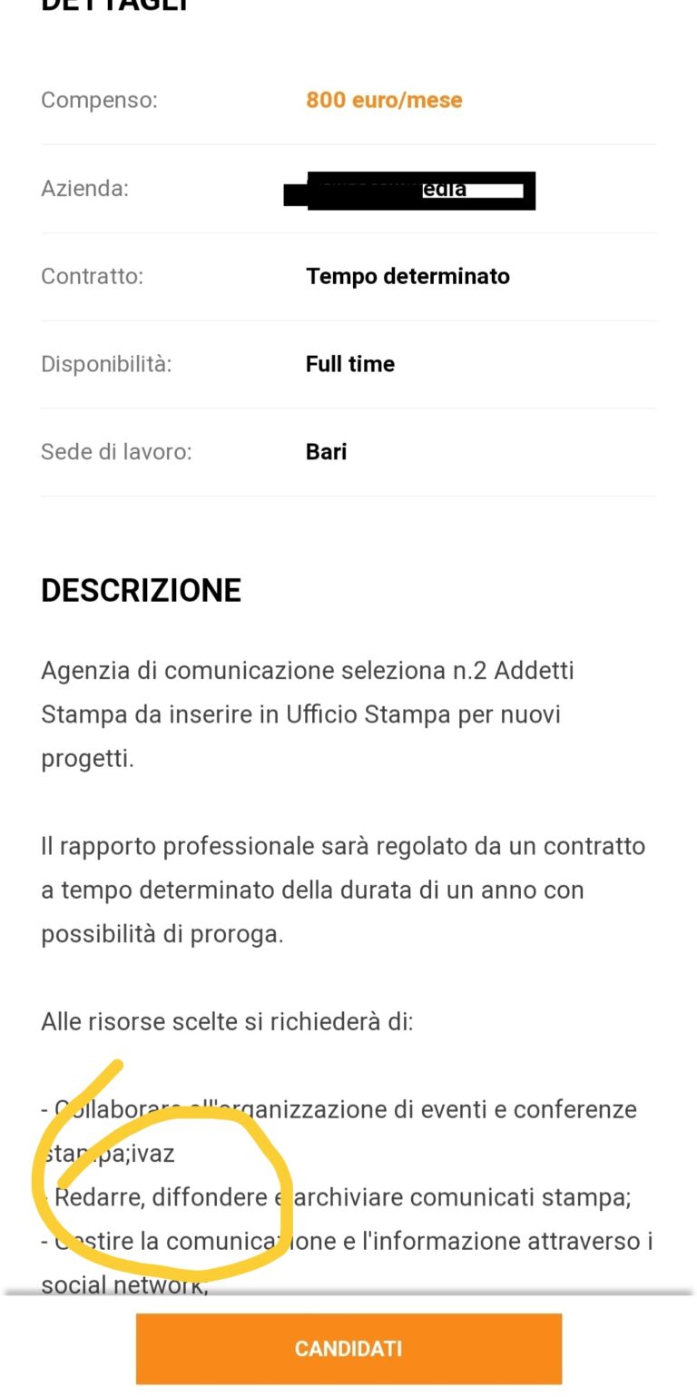 AAA… addetto stampa cercasi