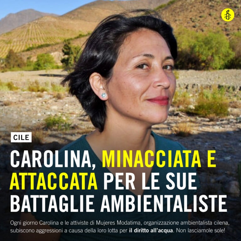 Amnesty aiuta Carolina a difendere l’acqua pubblica in Cile