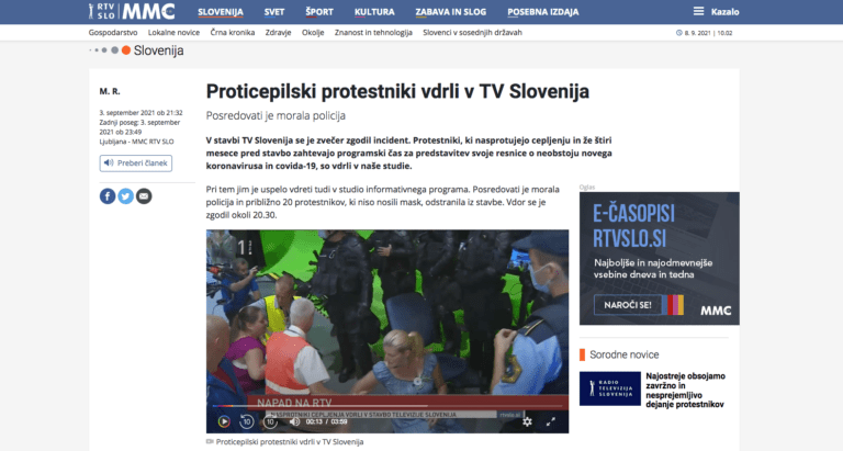 Slovenia: assalto alla RTV