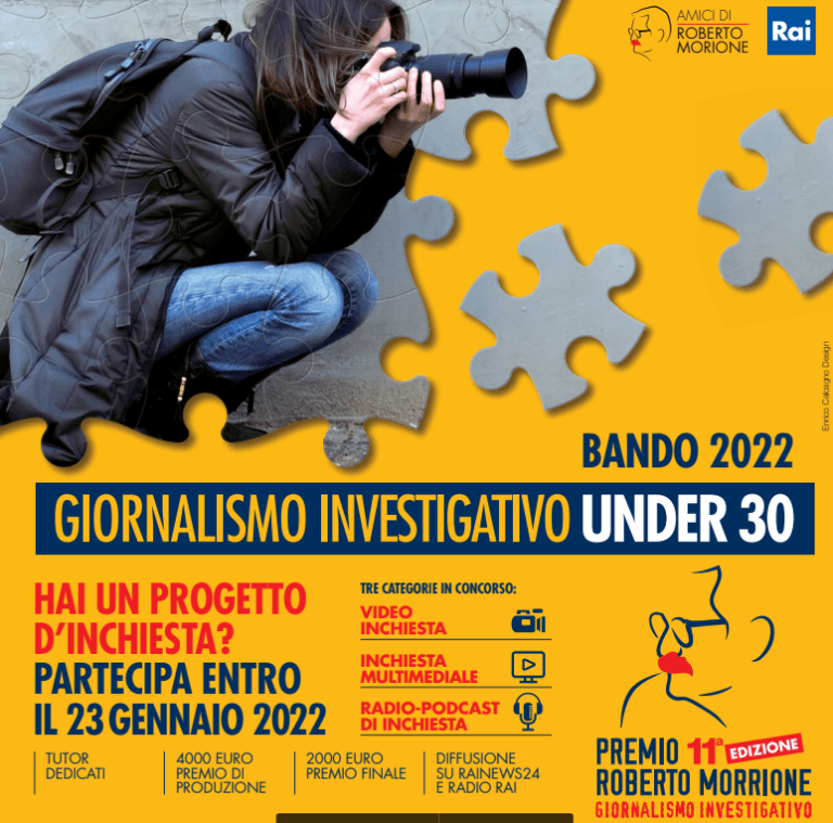 Giornalismo investigativo. Aperto il nuovo bando del Premio Morrione