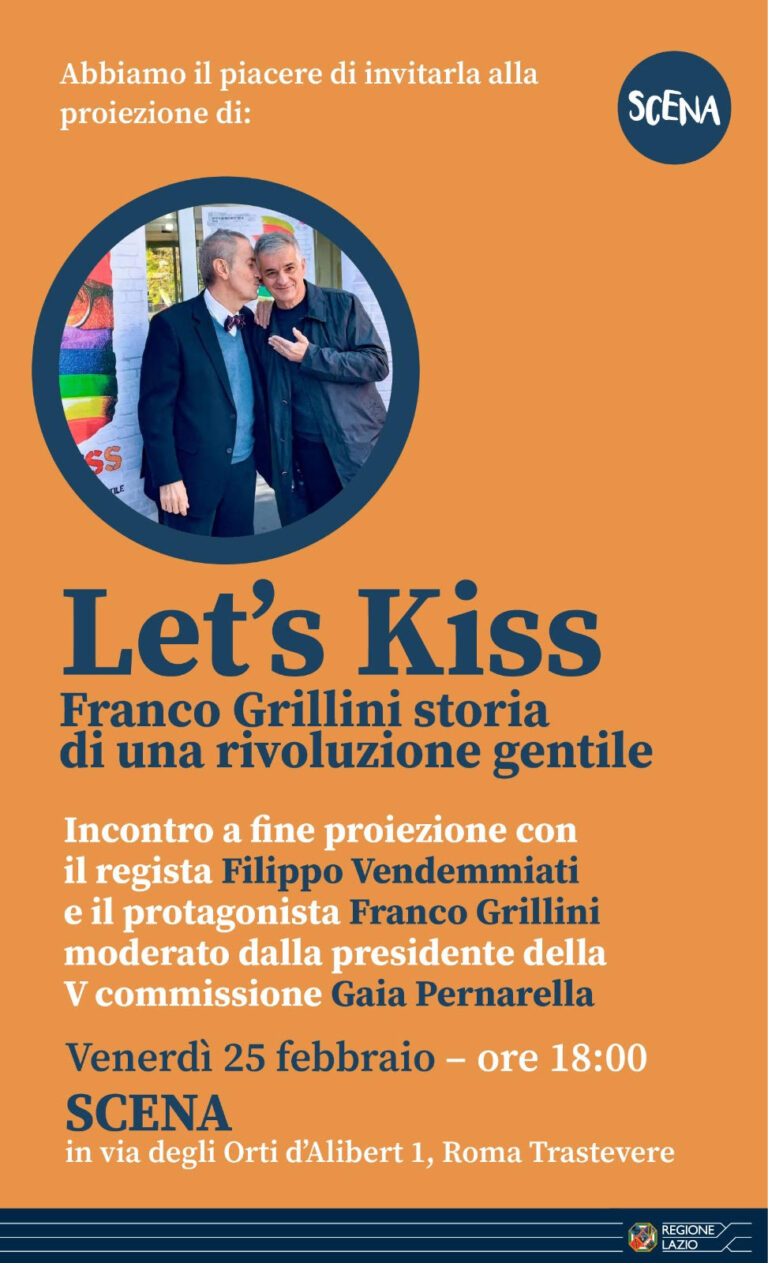 “Let’s kiss”. Il 25 febbraio proiezione del film di Filippo Vendemmiati su Franco Grillini