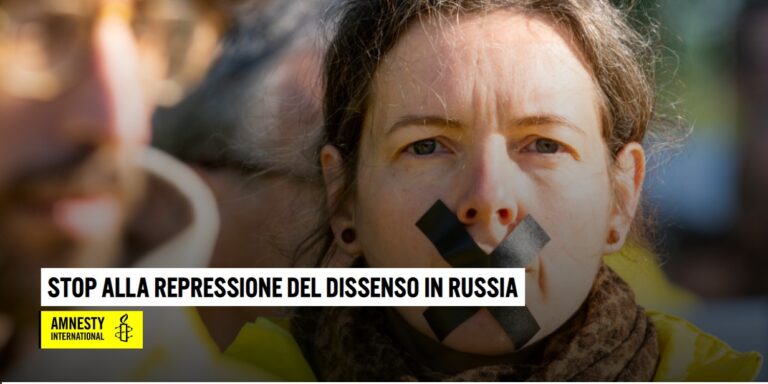 Stop alla repressione del dissenso in Russia: manifestazioni di Amnesty international in oltre 30 città italiane