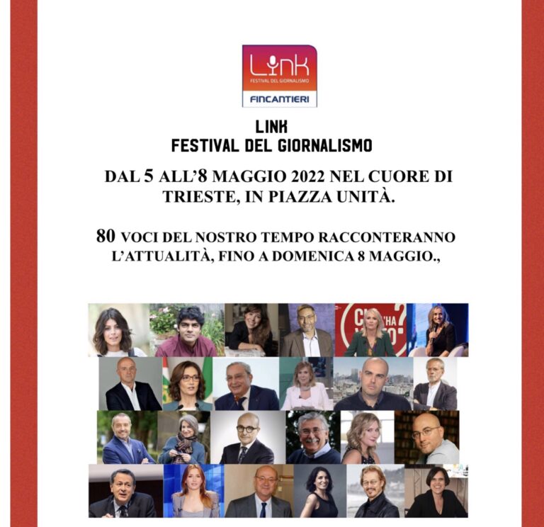 Link Festival del Giornalismo,  5-8 maggio a Trieste. Premio Unicef consegnato a Giulietti