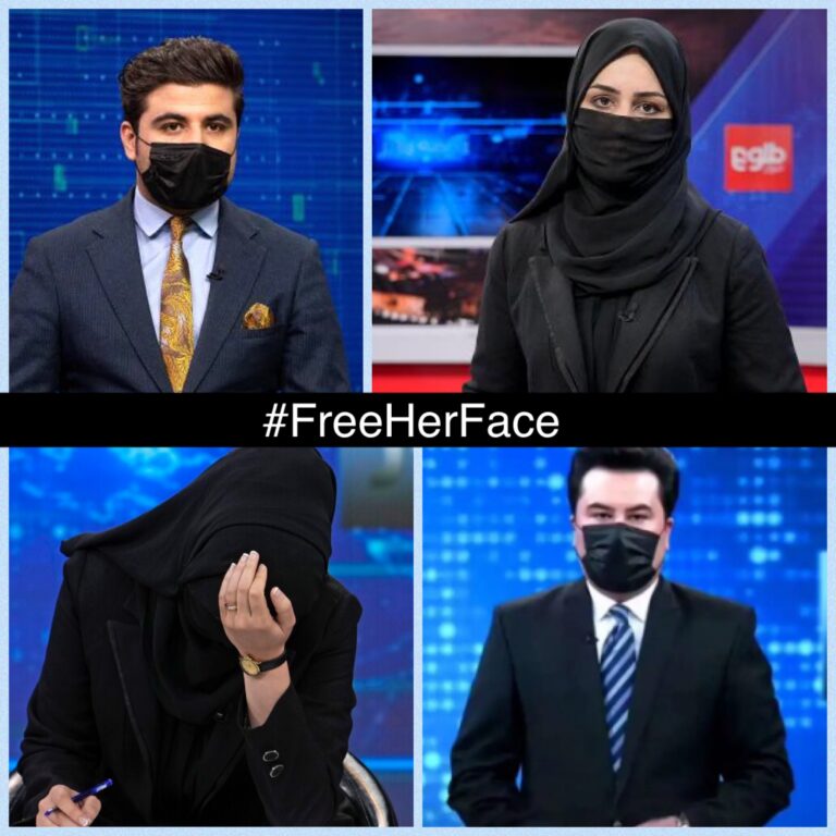 #FreeHerFace la nuova campagna a sostegno delle giornaliste afghane obbligate a coprirsi il volto in Tv