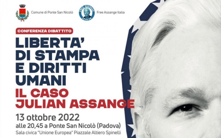 ‘Libertà di stampa e diritti umani. Il caso Julian Assange’, il 13 ottobre iniziativa a Padova