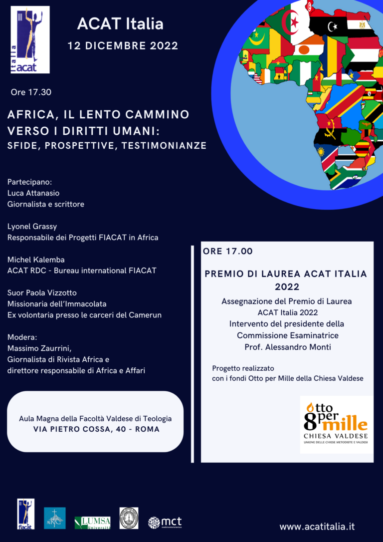L’Africa e il lento cammino dei diritti umani. Incontro a Roma il 12 dicembre