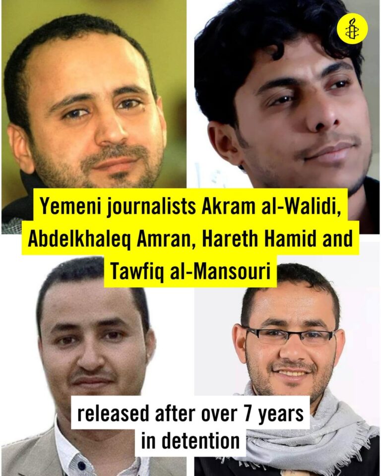 Tornano in libertà i quattro giornalisti dello Yemen arrestati nel 2015