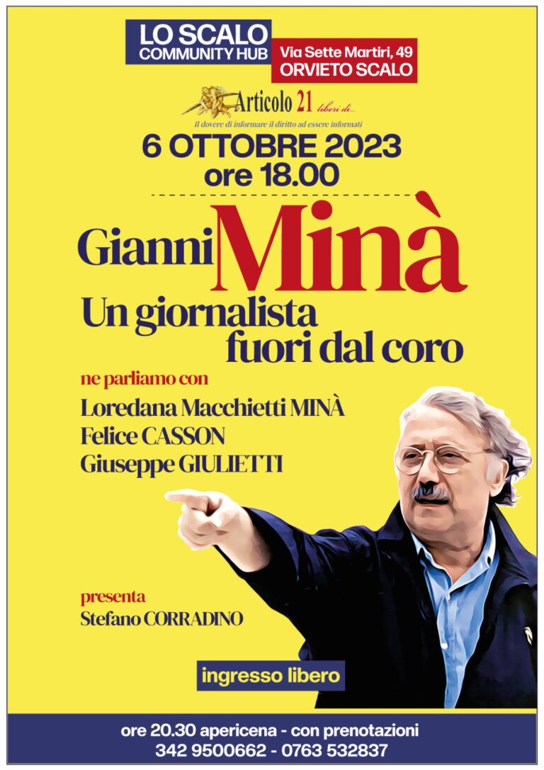 “Gianni Minà, un giornalista fuori dal coro”. Orvieto, 6 ottobre