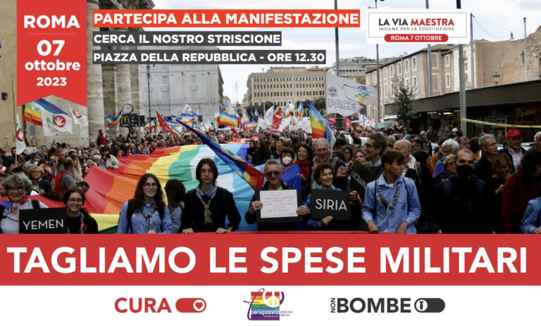 Fondazione Perugia-Assisi: 7 ottobre a Roma per tagliare le spese militari