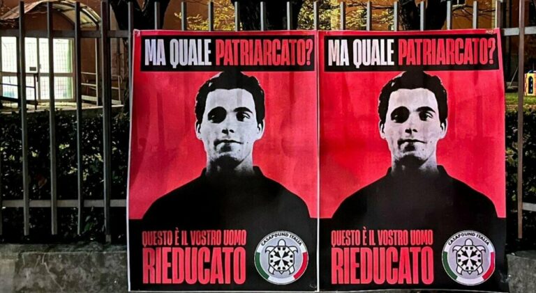 I manifesti di CasaPound con l’immagine di Turetta: “Quale patriarcato? Questo è il vostro uomo rieducato”