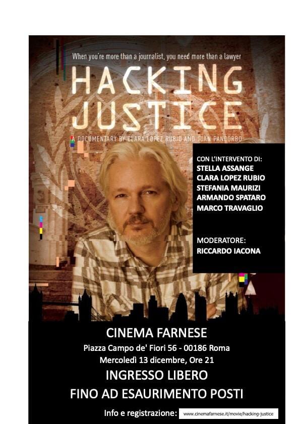 Libertà per Julian Assange, incontro al cinema Farnese