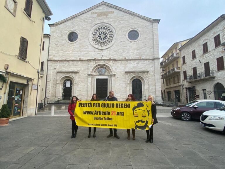 Il presidio di Articolo 21 alto Chiascio ricorda a Gualdo Tadino Giulio Regeni a otto anni dalla sua scomparsa in Egitto