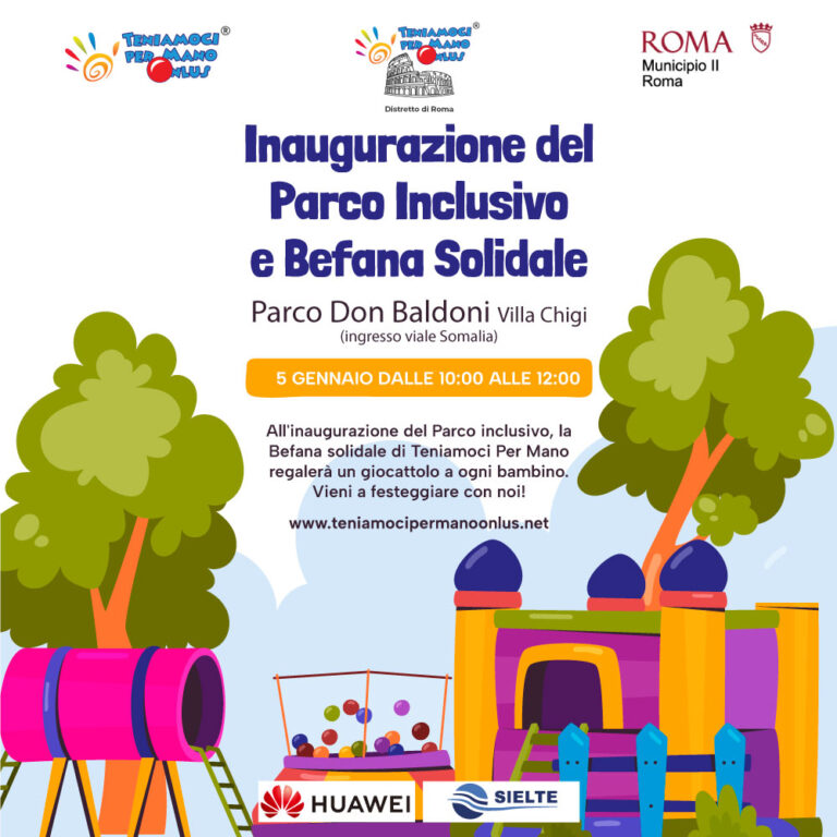 Sociale. 5 gennaio a Roma, inaugurazione parco giochi per bambini con disabilità