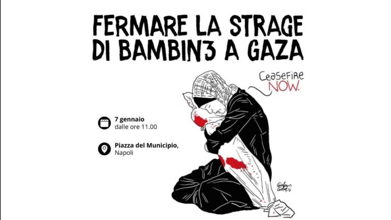 Israele/Territori palestinesi occupati: Amnesty International Italia, AOI, Un ponte per, Articolo 21, insieme con Marisa Laurito, in piazza a Napoli per chiedere un immediato “cessate il fuoco”
