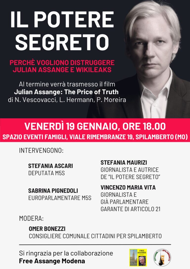 Il 19 gennaio dibattiti a Modena e Bologna su Julian Assange con Articolo 21