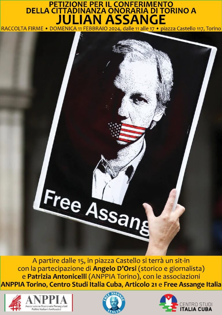 Articolo 21 e Free Assange insieme al sit in di Torino
