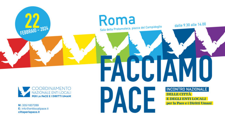 Le città della pace si riuniscono a Roma il 22 febbraio