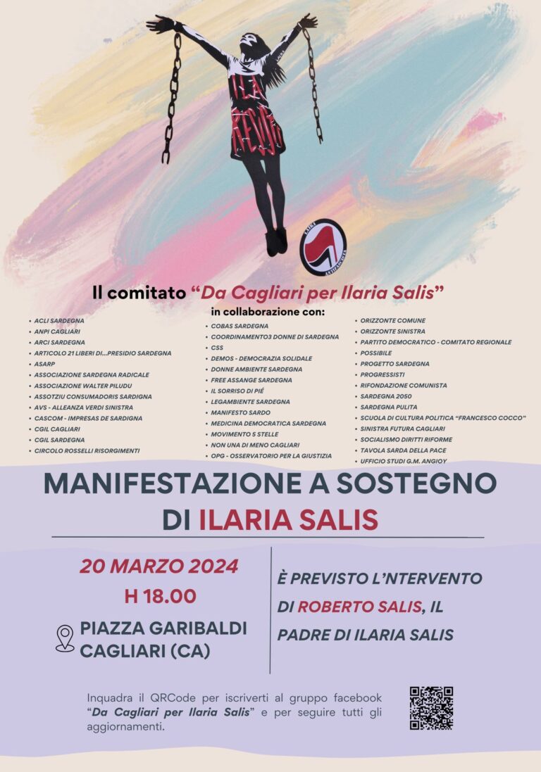 Cagliari il 20 marzo in piazza con un unico grido: “Libertà per Ilaria”