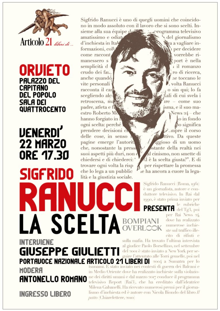 A Orvieto appuntamento con Sigfrido Ranucci e Guido D’Ubaldo contro tutti i bavagli