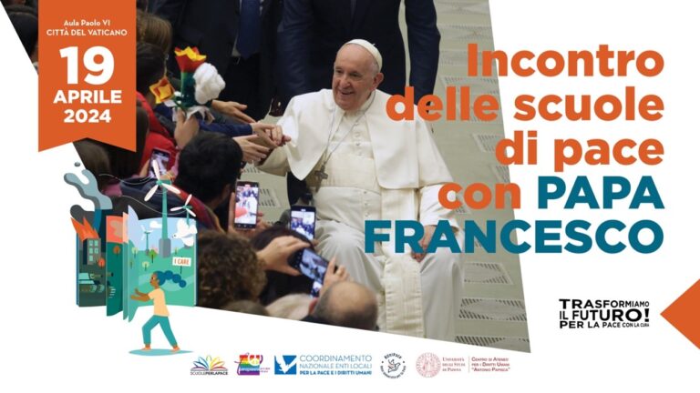 Basta guerre! Papa Francesco incontra i giovani delle scuole di pace
